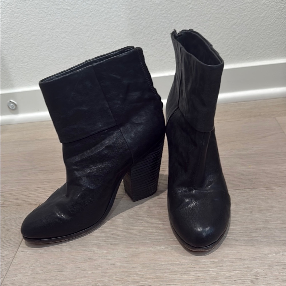 Rag & Bone Black Heeled Boots Chunky High Heel